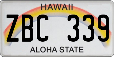 HI license plate ZBC339