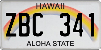 HI license plate ZBC341