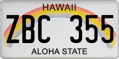 HI license plate ZBC355