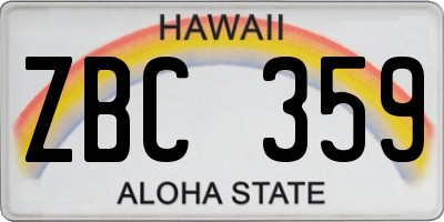 HI license plate ZBC359