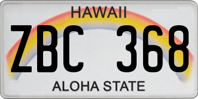 HI license plate ZBC368