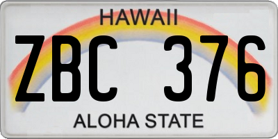 HI license plate ZBC376