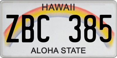 HI license plate ZBC385