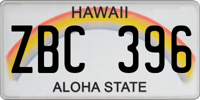 HI license plate ZBC396