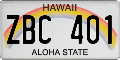 HI license plate ZBC401