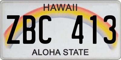 HI license plate ZBC413