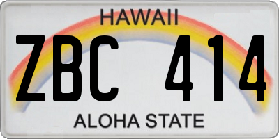 HI license plate ZBC414