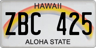 HI license plate ZBC425