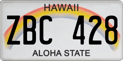 HI license plate ZBC428