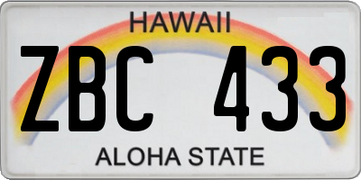 HI license plate ZBC433