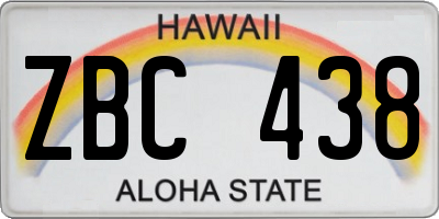 HI license plate ZBC438