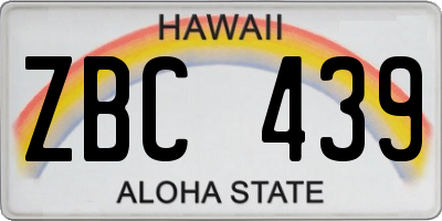 HI license plate ZBC439