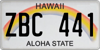 HI license plate ZBC441