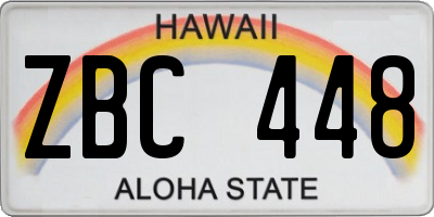 HI license plate ZBC448