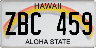 HI license plate ZBC459