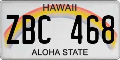 HI license plate ZBC468