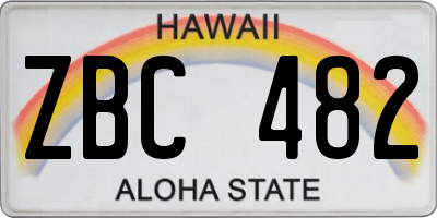 HI license plate ZBC482