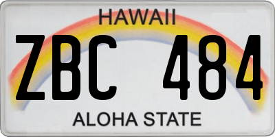 HI license plate ZBC484