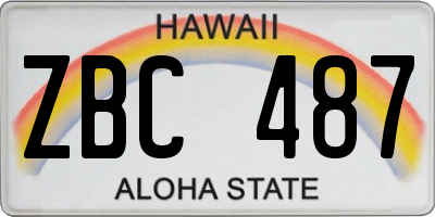 HI license plate ZBC487