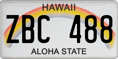 HI license plate ZBC488