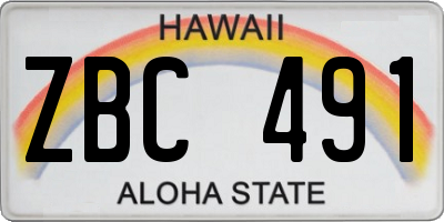 HI license plate ZBC491