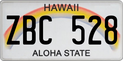 HI license plate ZBC528