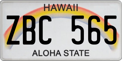 HI license plate ZBC565