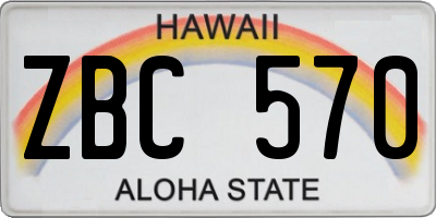 HI license plate ZBC570