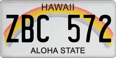 HI license plate ZBC572