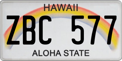 HI license plate ZBC577