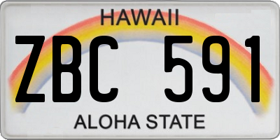 HI license plate ZBC591