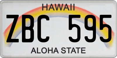 HI license plate ZBC595