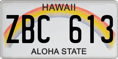HI license plate ZBC613