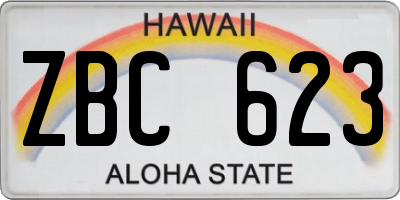 HI license plate ZBC623