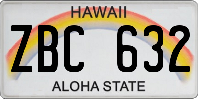 HI license plate ZBC632