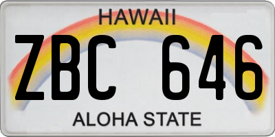 HI license plate ZBC646