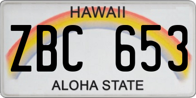 HI license plate ZBC653