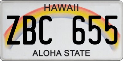 HI license plate ZBC655