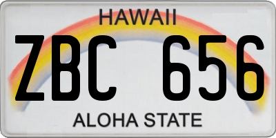 HI license plate ZBC656