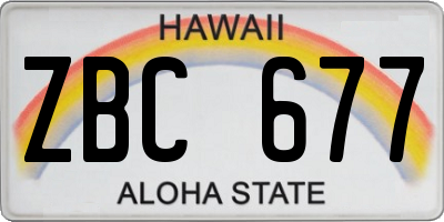 HI license plate ZBC677