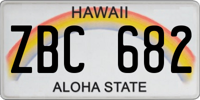 HI license plate ZBC682