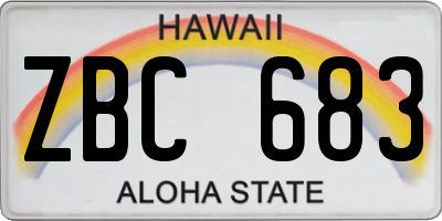 HI license plate ZBC683