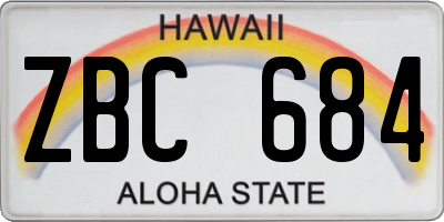 HI license plate ZBC684