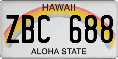 HI license plate ZBC688