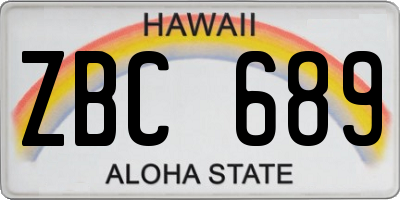 HI license plate ZBC689