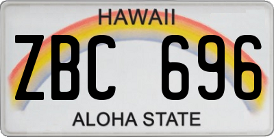 HI license plate ZBC696