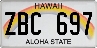 HI license plate ZBC697