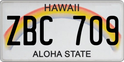 HI license plate ZBC709