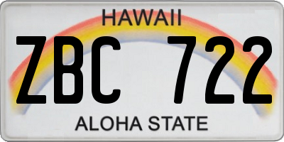 HI license plate ZBC722