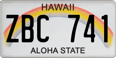 HI license plate ZBC741